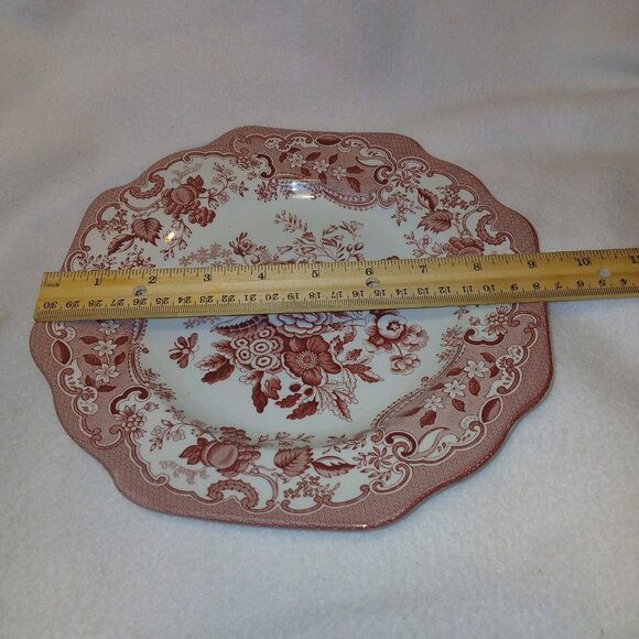 The Spode Archive Collection Blue Rose Plate Cranberry 9.5" Preowned EUC England - Picture 13 of 16